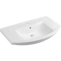 Aqualine Zero 86 Keramische meubelwastafel 86x50cm, wit