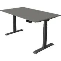 Kerkmann Elektrisch hoogteverstelbaar Zit-sta-bureau + Gratis Kabelgoot Rechthoekig T-voet 1,400(B) x 800 (D) x 1,270 (H) mm Melamine, Spaanplaat, Staal
