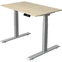 Kerkmann Elektrisch hoogteverstelbaar Zit-sta-bureau + Gratis Kabelgoot Rechthoekig T-voet 1,000(B) x 600 (D) x 1,270 (H) mm Melamine, Spaanplaat, Staal