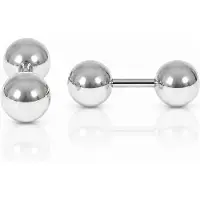 LGT JWLS LGT Jewels Stud oorbellen Dubbele Bol Zilver 4mm