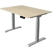 Kerkmann Elektrisch hoogteverstelbaar Zit-sta-bureau + Gratis Kabelgoot Rechthoekig T-voet 1,200(B) x 800 (D) x 1,270 (H) mm Melamine, Spaanplaat, Staal
