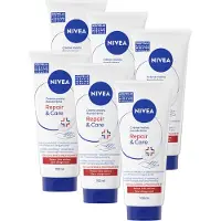 Nivea Repair & Care Handcrème Droge Handen - Handverzorging - Hand Cream - 24 uur lange hydratatie - voor de droge huid - 6 x 100ml