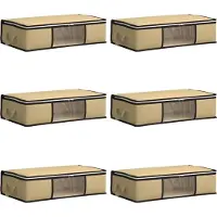 vidaXL opbergdoos met doorzichtige zijkant 6 pcs Crèmekleurig
