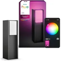 Philips Borne met verlichting Turaco, antracietgrijs, IP44, wit en kleurrijk licht, 1100 lumen, LED-lamp inbegrepen