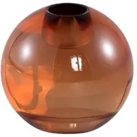 Ptmd collection PTMD Kandelaar Mezzi3 - 8x8x7 cm - Glas - Bruin
