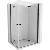 Mexen Mist-F Duo opvouwbare douchecabine recht 80 x 120 , transparant, zwart - 8A6-080L-120P-70-00