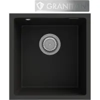 Granitan Zwarte Granieten Spoelbak Mini45 met Sifon