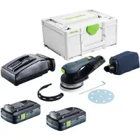 Festool ETSC 2 125-Basic accu-excentrische schuurmachine 18 V 125 mm borstelloos + 2x accu 4,0 Ah + oplader + Systainer