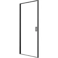 AquaVive Zwaaideur Douchedeur - Industriële Uitstraling - 88,8x200cm - Zwart Aluminium - 8mm Gehard Glas