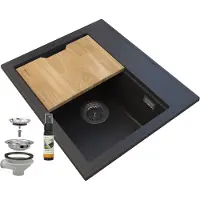 Granitan Granieten Spoelbak Foxal met Sifon - Complete Set