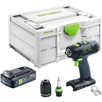 Festool T 18+3-Basic accuboormachine 18 V 50 Nm borstelloos + 1x accu 4,0 Ah + Systainer - zonder oplader