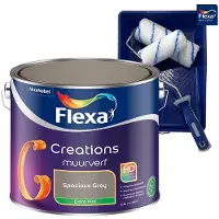 Flexa Voordeelpakket Creations-muurverf Extra Mat - Space Grey - 2.5L + Non Paint
