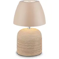 Briloner Cera – Tafellamp oplaadbaar – draadloos – voor binnen en buiten – dimbaar – oplaadbare accu – keramiek – beige – Ø14 x 36 cm