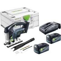 Festool PSBC 420-Basic accu pendelzaag 18 V 120 mm borstelloos + 2x accu 5,0 Ah + oplader + Systainer