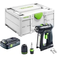 Festool C 18-Basic accuboormachine 18 V 45 Nm borstelloos + 1x accu 4,0 Ah + Systainer - zonder oplader