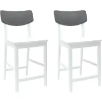 vidaXL Eetstoelen 2 st Massief Rubberhout Wit 48 x 49 x 95 cm