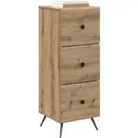 vidaXL Ladekast 33 x 34,5 x 90 cm Bewerkt hout Artisanaal eiken