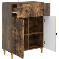vidaXL Dressoir Gerookt eiken 66 x 34,5 x 90 cm Bewerkt hout