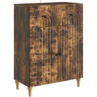 vidaXL Dressoir Gerookt eiken 66 x 34,5 x 90 cm Bewerkt hout