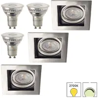Lybardo - Inbouwspots extra klein 3-pack - Kantelbaar + LED Spot 3.5W - Dimbaar - Warmwit Licht