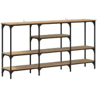 vidaXL Wandtafel artisanaal eikenkleurig 160 x 29 x 80 cm Bewerkt hout