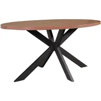 Lizzely Garden & Living Eettafel ovaal melamine 160cm Tommy bruin ovale tafel