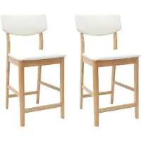 vidaXL Eetstoelen 2 st Massief Rubberhout Naturel 48 x 49 x 95 cm