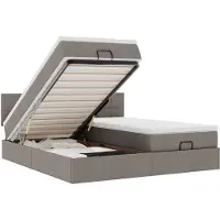 vidaXL Ottoman bed met matrassen en LED's 160x200cm stof taupe