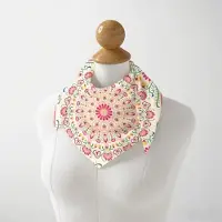TrueLove Sjaaltje - Scarf- Accessories - Dames- Bandana's- Halsdoek - Imitatie Zijde- Roze - Bloem - Rond
