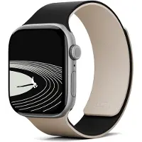 MOFT Snap Bandje Geschikt voor Apple Watch 1/2/3/4/5/6/7/8/9/10/11/SE- 38/40/41/42MM - Siliconen - Zwart Beige