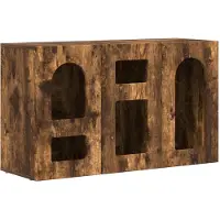 vidaXL Dressoir ELST Rook Eiken 100 x 35 x 59 cm Bewerkt hout