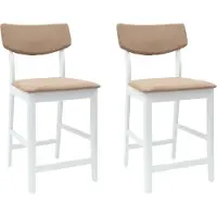 vidaXL Eetstoelen 2 st Massief Rubberhout Wit 48 x 49 x 95 cm
