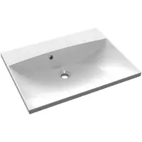 Sapho Maria Kunstmarmeren wastafel 60x46cm zonder kraangat, wit
