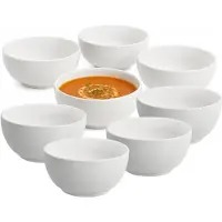 Vessia Soepkommen Ivory - wit - 16x stuks - 16 x 7 cm - keramiek - kommetjes / schaaltjes - 600 ml - stapelbaar