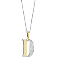 Ti sento Dames Hanger - 925 zilver - Letter D - Zirkonia met geel verguld - 6840ZY_D