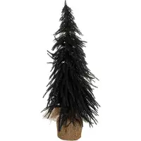 House of Seasons X-mas tree with burlap black TIPS 376 - h60xd32cm