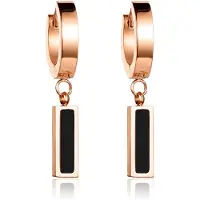 Cilla Jewels oorringen Titanium Rose met Zwart