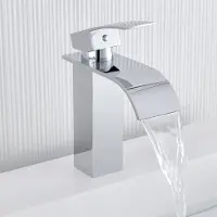 CECIPA MAX Auralum MAX Wastafelkraan Waterval - Luxe Badkamerkraan Chroom - 304 RVS Mengkraan - Duurzaam Modern Design