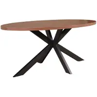 Lizzely Garden & Living Eettafel ovaal melamine 180cm Tommy bruin ovale tafel