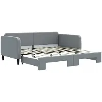 vidaXL Slaapbank met onderschuifbed 100x190 cm stof lichtgrijs