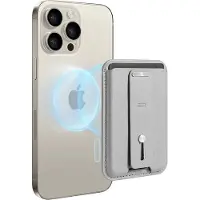 ESR HaloLock Wallet Stand - Magnetische Kaarthouder - Compatibel met MagSafe en HaloLock - Portemonnee voor 3 Pasjes - Portemonnee - Standaard - Vingerlus - Grijs