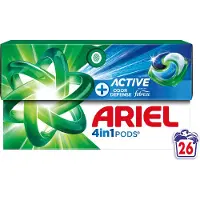 Ariel 2+1 Gratis: 4in1 Wasmiddel Pods Actieve Geurbestrijding 26 Stuks