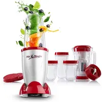 Gourmet Maxx Mr. Magic Mixer | Smoothiemaker met XXL-accessoireset | Staande mixer, 18-delig | Blender met lekvrije vershouddeksels | Keukenmachine voor shakes, smoothies enz.