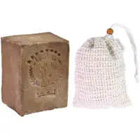 Tumelo Originele Aleppo-zeep 200 g 95% olijfolie 5% laurierolie + sisal zeepzakje, handgemaakte olijfoliezeep natuurlijke zeep - Test