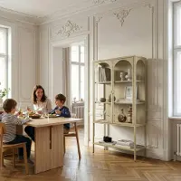 En.casa Vitrinekast Klippestad 160x80x35 cm camel []