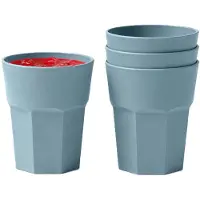 PlasticForte onbreekbaar drinkglas - 12x - kunststof - blauw - 360 ml - drinkglazen - lichtgewicht - 9 x 10 cm - stapelbaar