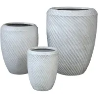 Ptmd Nikol Beige GRC Wave Pattern Pot Round High SV3