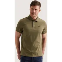 PME Legend Shirt 'Polo shirt in jersey with allover jacquard pattern' olijfgroen