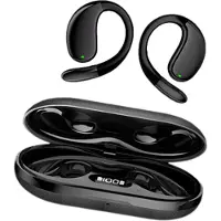 TWS AirWave AI Translator Oordopjes - Open-Ear Bluetooth 5.4 Koptelefoon - Real-Time AI Vertaling via TransKit App - ENC Noise Cancelling - 80 Uur Batterij - USB-C – Zwart