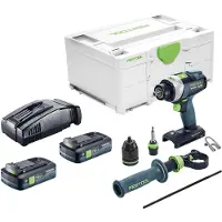 Festool TPC 18/4-Basic accu-slagboormachine 18 V 75 Nm borstelloos + 2x accu 4,0 Ah + snellader + Systainer